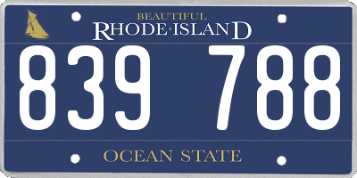 RI license plate 839788