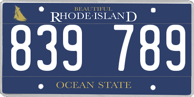 RI license plate 839789