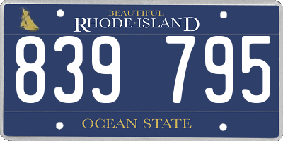 RI license plate 839795