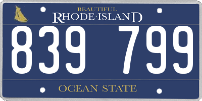 RI license plate 839799
