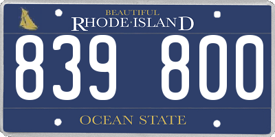 RI license plate 839800