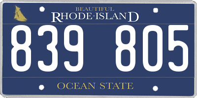 RI license plate 839805