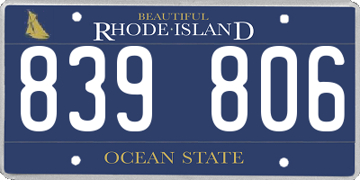 RI license plate 839806