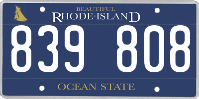 RI license plate 839808