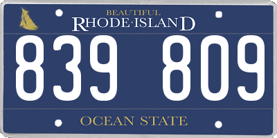 RI license plate 839809