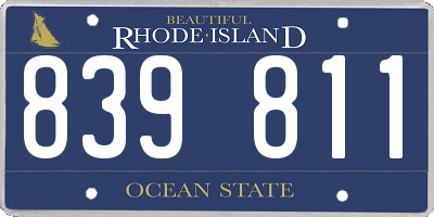 RI license plate 839811