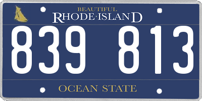 RI license plate 839813