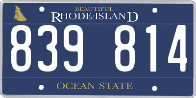 RI license plate 839814