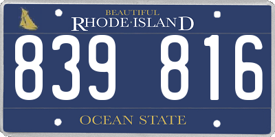 RI license plate 839816