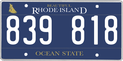 RI license plate 839818