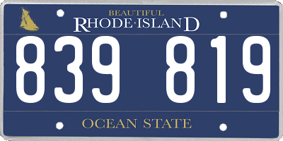 RI license plate 839819