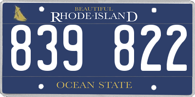 RI license plate 839822