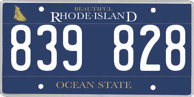 RI license plate 839828