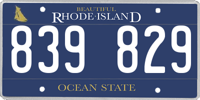 RI license plate 839829
