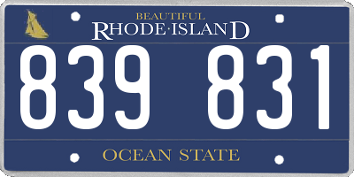 RI license plate 839831