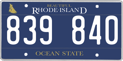 RI license plate 839840