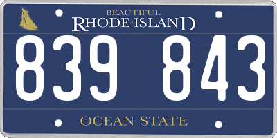 RI license plate 839843