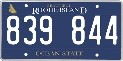 RI license plate 839844