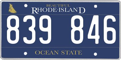 RI license plate 839846