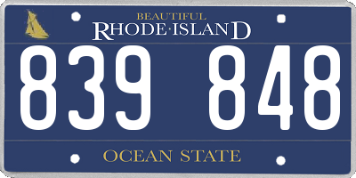 RI license plate 839848