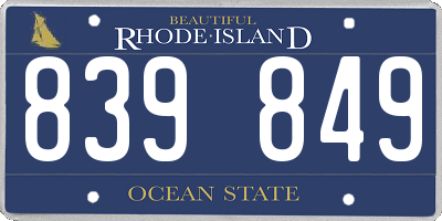 RI license plate 839849