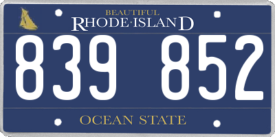 RI license plate 839852