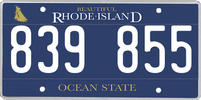 RI license plate 839855