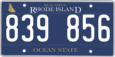 RI license plate 839856