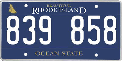 RI license plate 839858