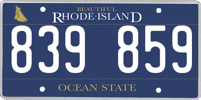 RI license plate 839859