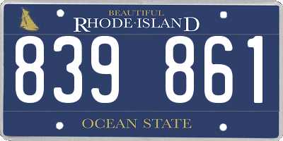 RI license plate 839861