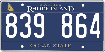 RI license plate 839864