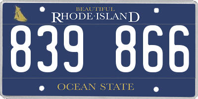 RI license plate 839866