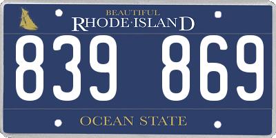 RI license plate 839869