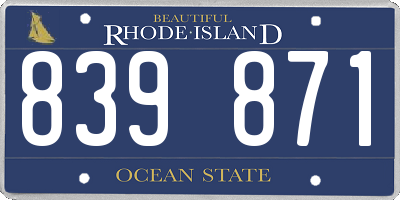 RI license plate 839871