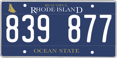 RI license plate 839877