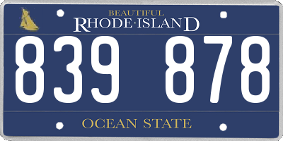 RI license plate 839878