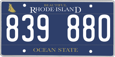 RI license plate 839880