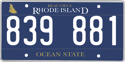 RI license plate 839881