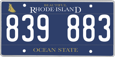RI license plate 839883