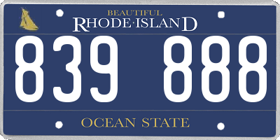 RI license plate 839888