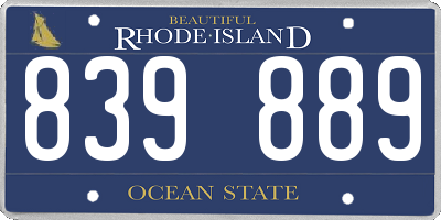 RI license plate 839889
