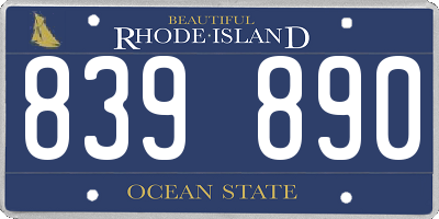 RI license plate 839890