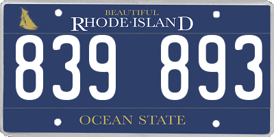 RI license plate 839893