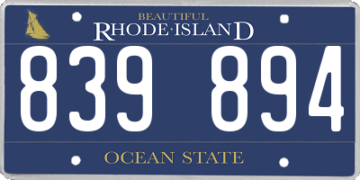 RI license plate 839894