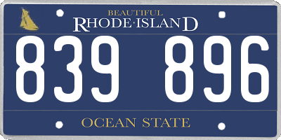 RI license plate 839896