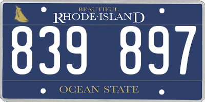 RI license plate 839897