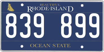 RI license plate 839899