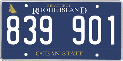 RI license plate 839901