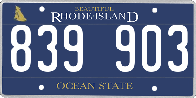 RI license plate 839903